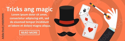 Tricks and magic banner horizontal concept