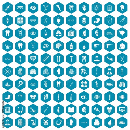 100 medicine icons sapphirine violet