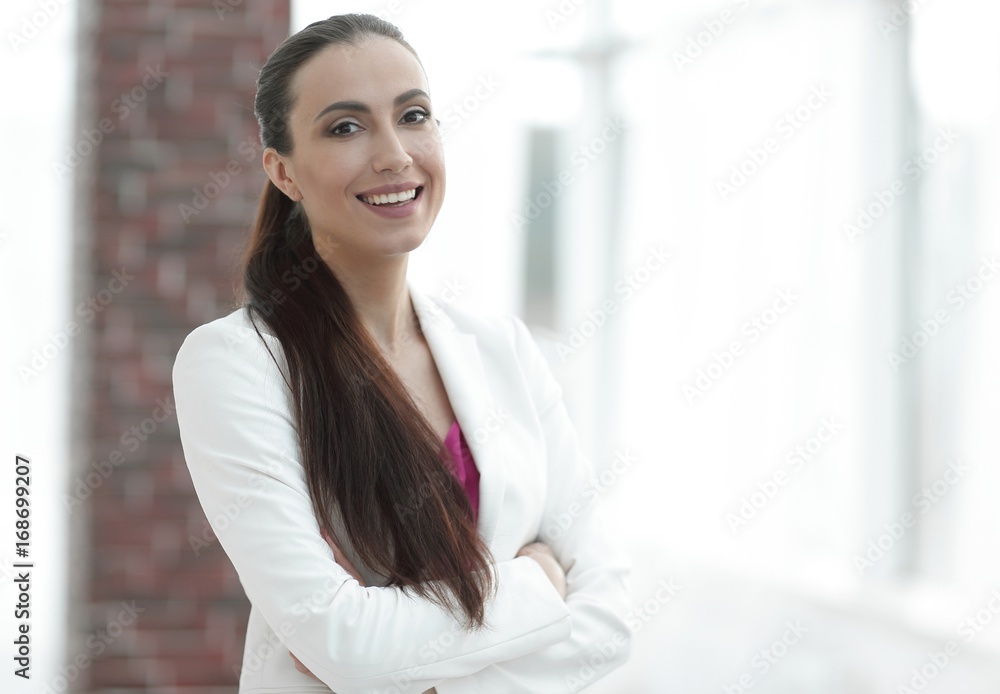 business woman on the background of the office business woman on the background of the office