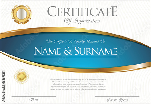 Certificate or diploma retro template 
