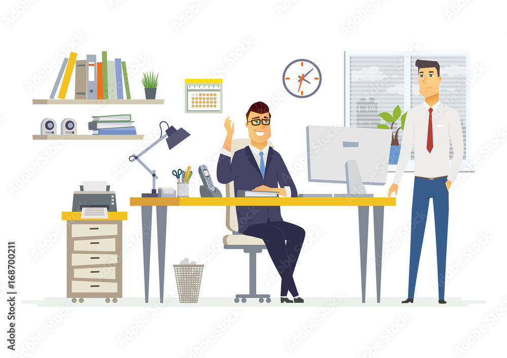 Office Scene - modern vector cartoon business characters illustration Office Scene - modern vector cartoon business characters illustration