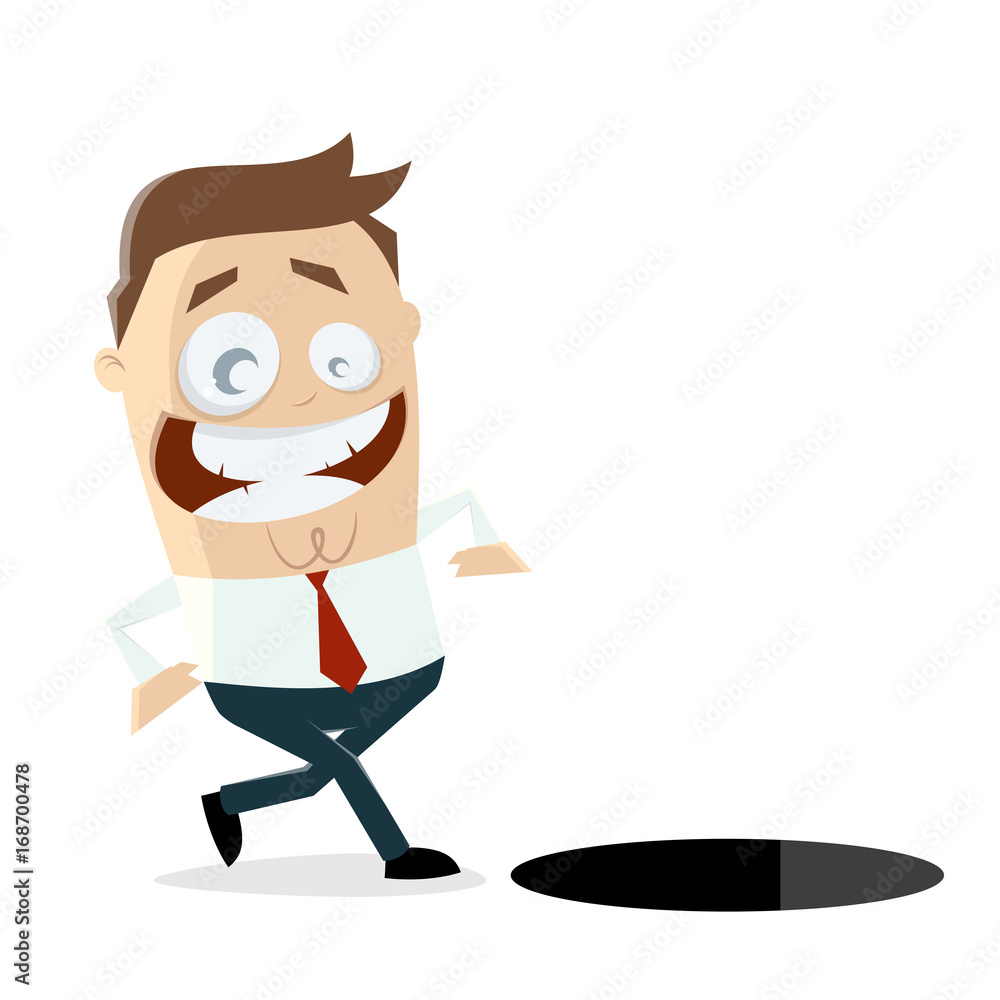 careless businessman walking in a hole careless businessman walking in a hole