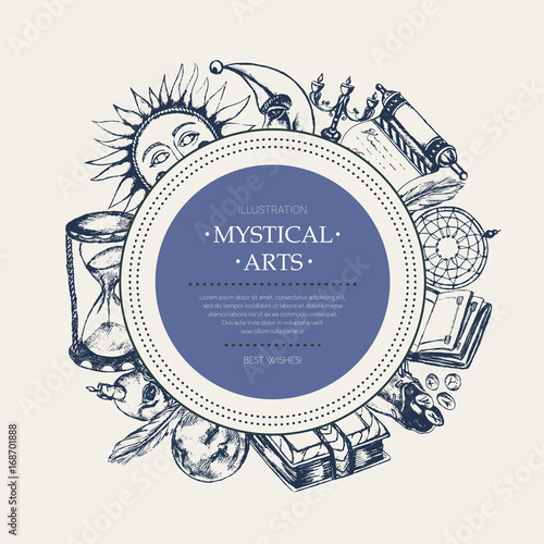 Mystical Arts - modern drawn round banner.