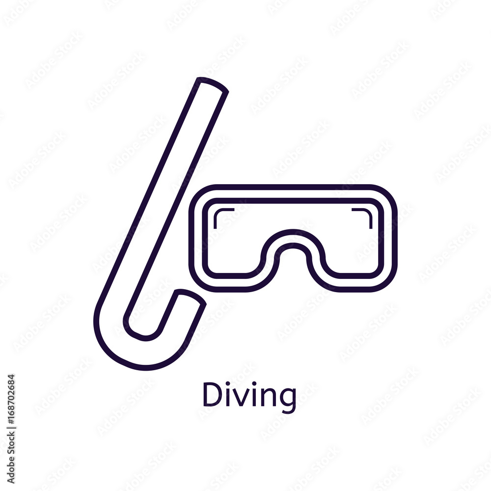 icon of Diving mask on a white background.