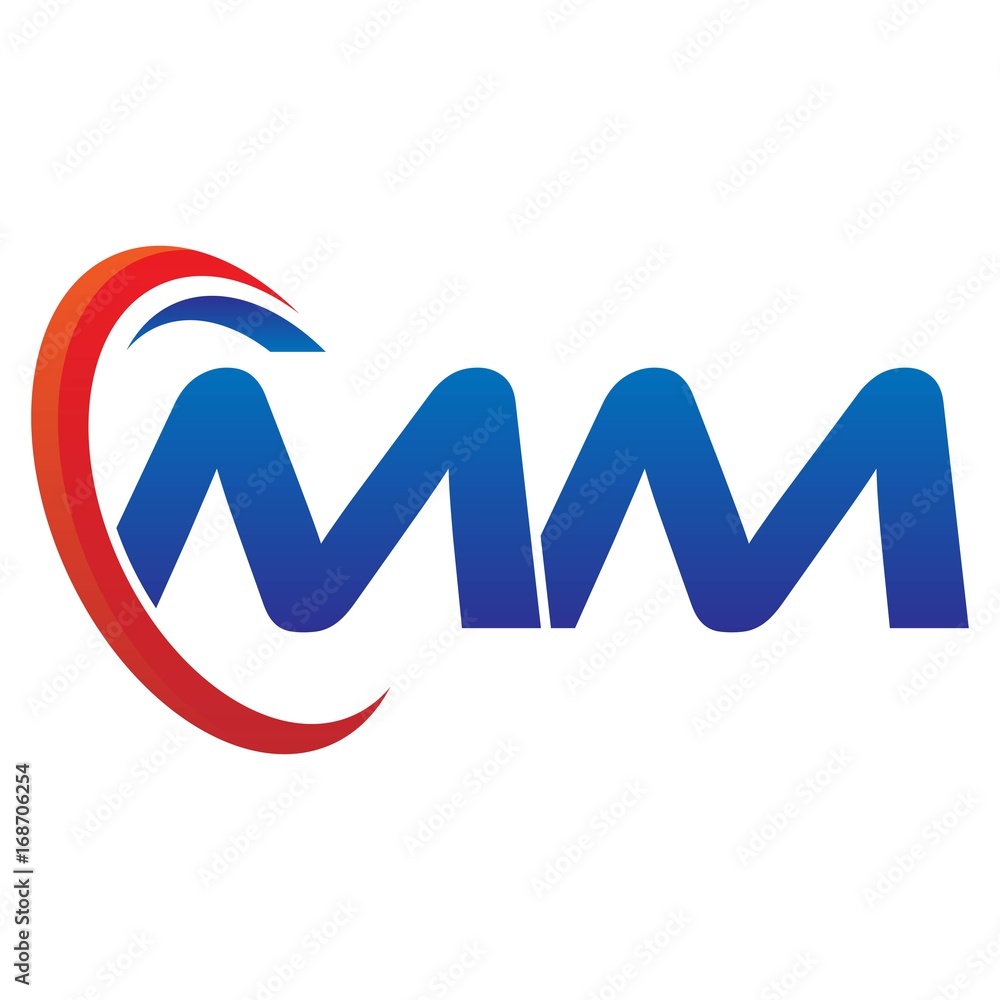 dynamic vector initial letters logo mm with circle swoosh red blue dynamic vector initial letters logo mm with circle swoosh red blue