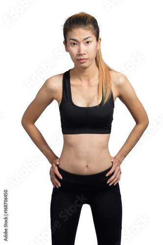 Growth portrait of fitness woman in sportswear.
