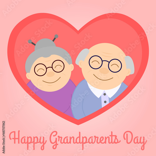 Happy grandparents in heart. Elderly people. Grandparent's day
