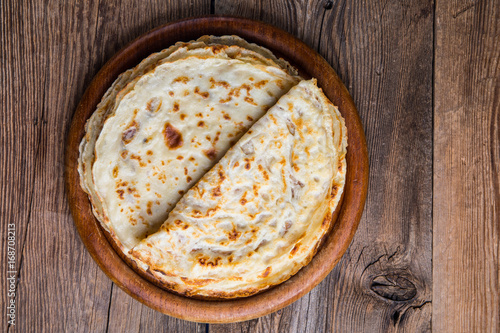 Cuadro en lienzo Stack of yeast pancakes.
