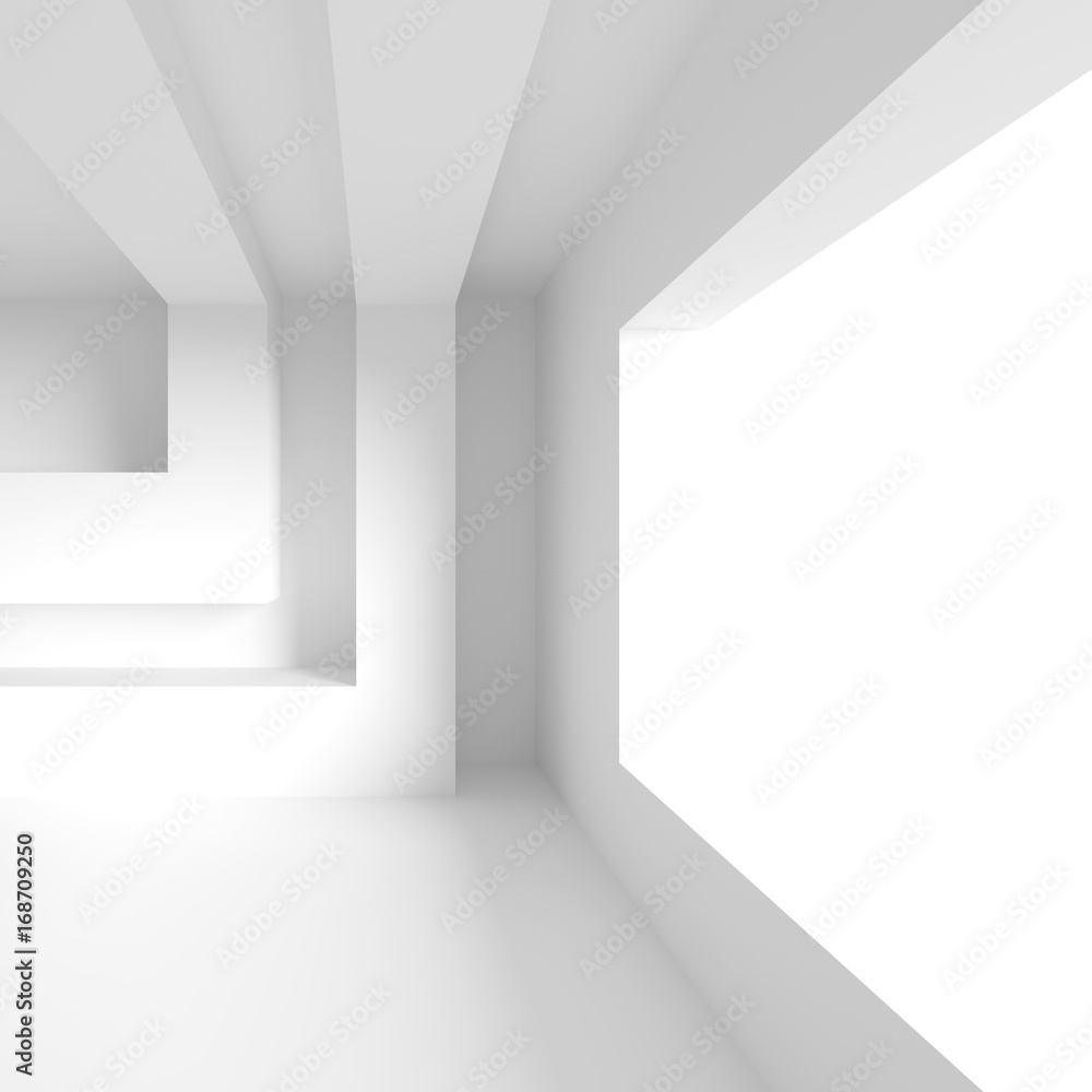 Modern Office Interior Design. White Architecture Wallpaper. Room with Window Modern Office Interior Design. White Architecture Wallpaper. Room with Window