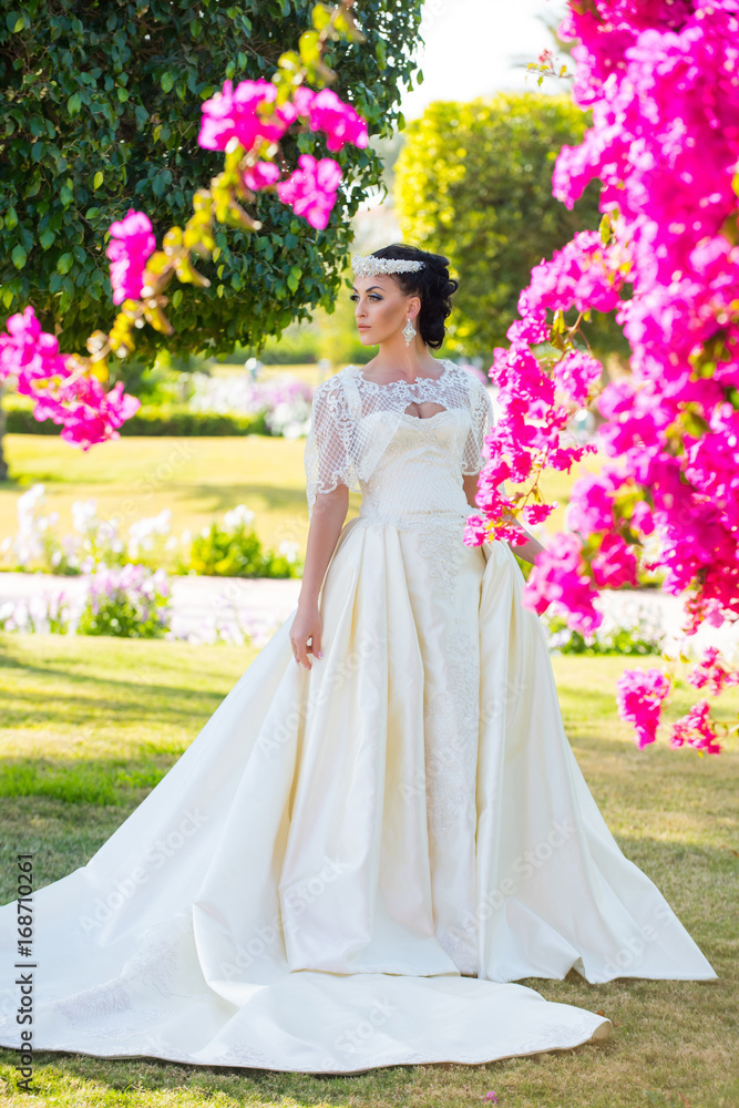 Girl in white bridal dress