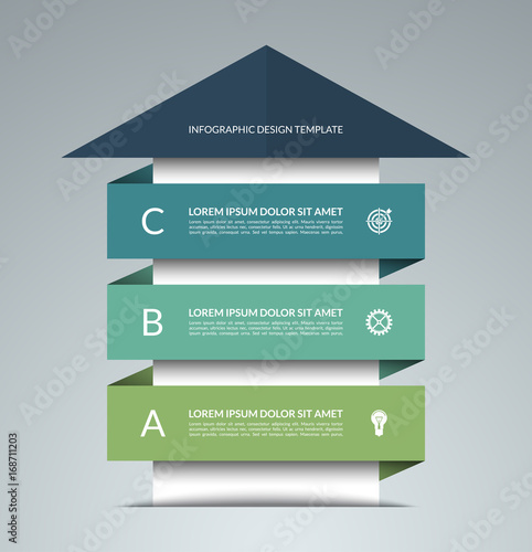 Up arrow infographic template. Business growth concept. Can be used for workflow layout, diagram, chart, number and step options, web design. Vector illustration