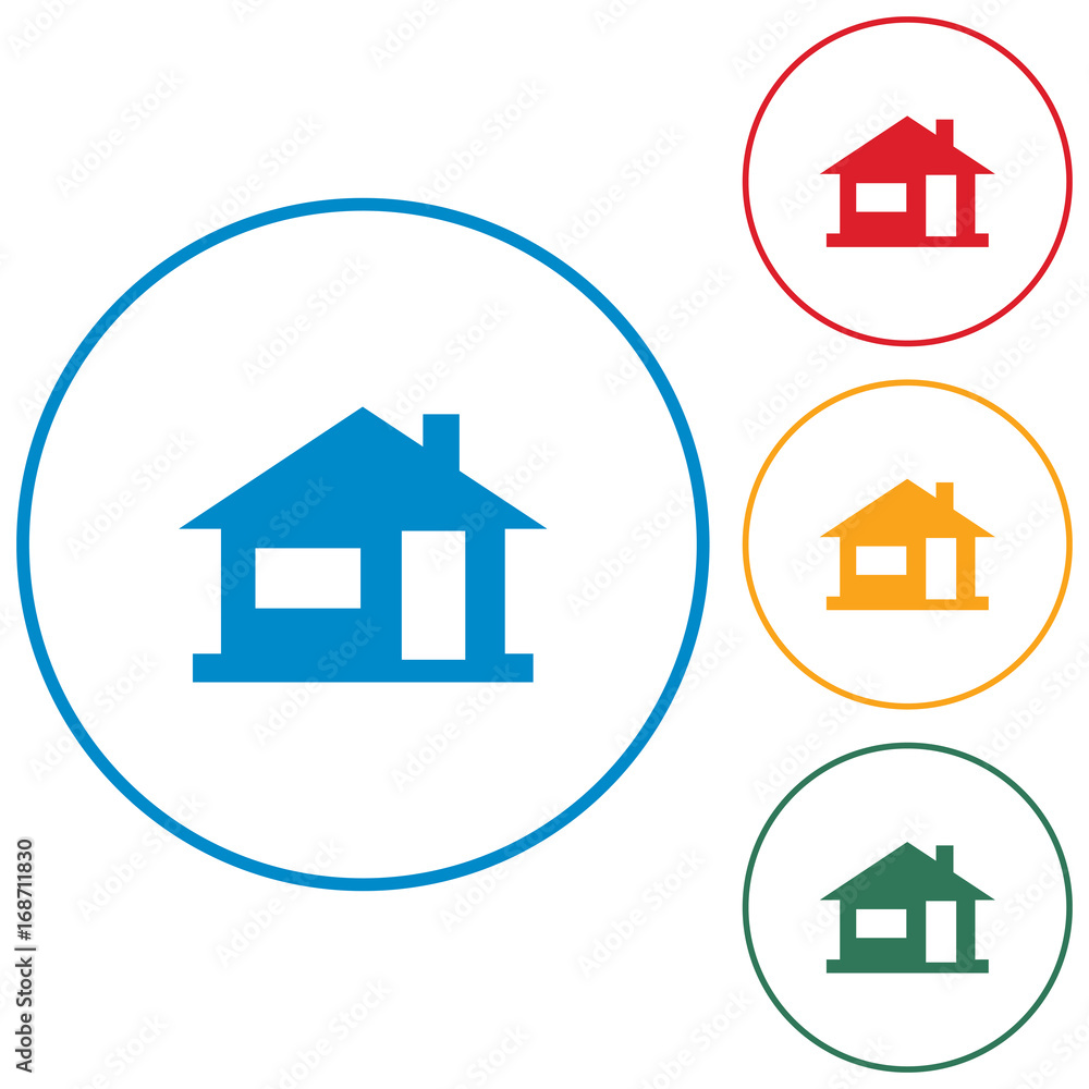 Home icon, house silhouette Home icon, house silhouette