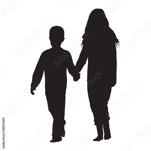 Baby Boy And Little Girl Holding Hands And Walking Forward Together Childhood Vector Silhouette Stock Vector Adobe Stock Baby Boy And Little Girl Holding Hands And Walking Forward Together Childhood Vector Silhouette Stock Vector Adobe Stock