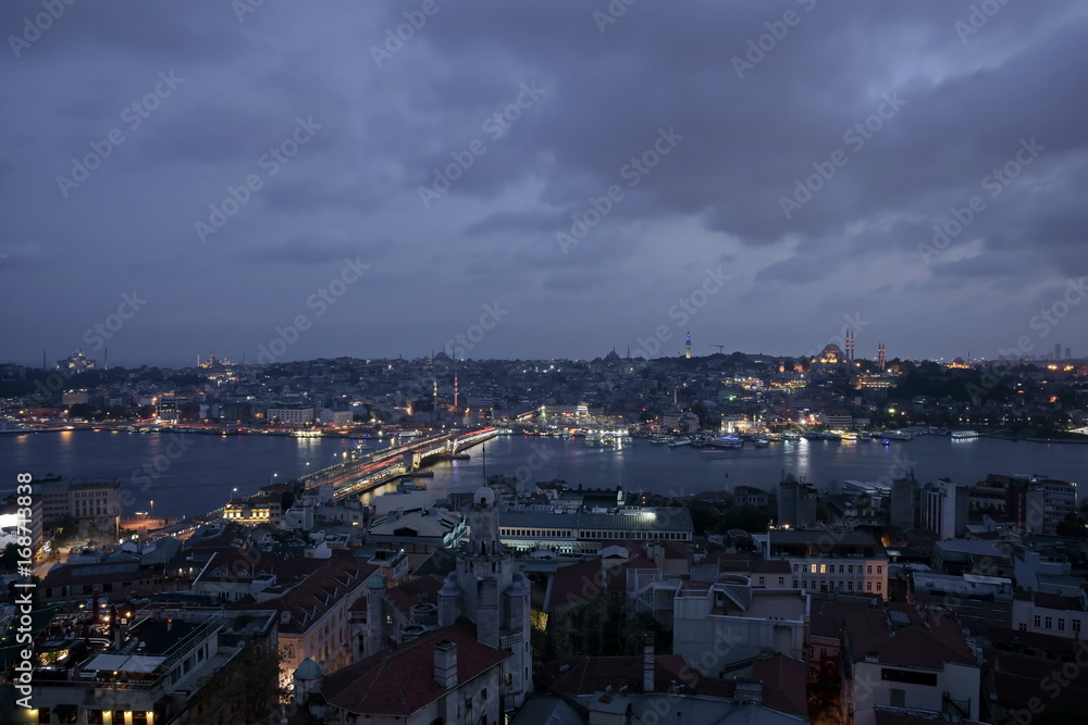 Obraz premium Istanbul old city skyline from top of Galata tower, Fatih, Istanbul, Turkey
