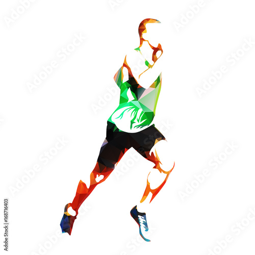 Vector runner  abstract geometric sililhouette