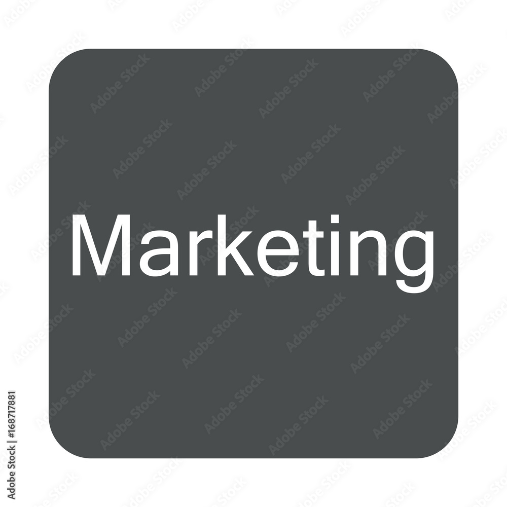 Icono plano Marketing en cuadrado gris Icono plano Marketing en cuadrado gris