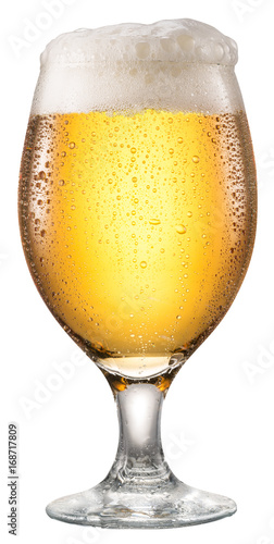 Quadro em tela Steamy glass of beer.