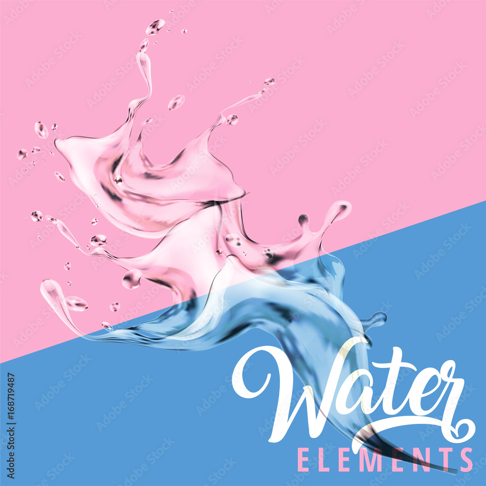 Fototapeta premium Splashing water elements