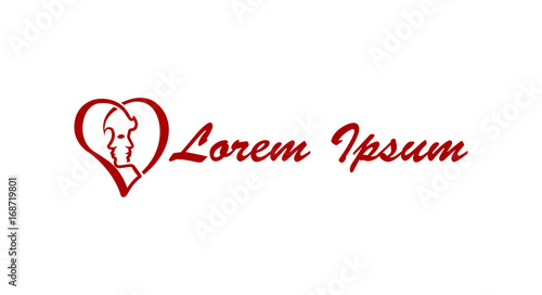 Abstract heart representing two lovers
