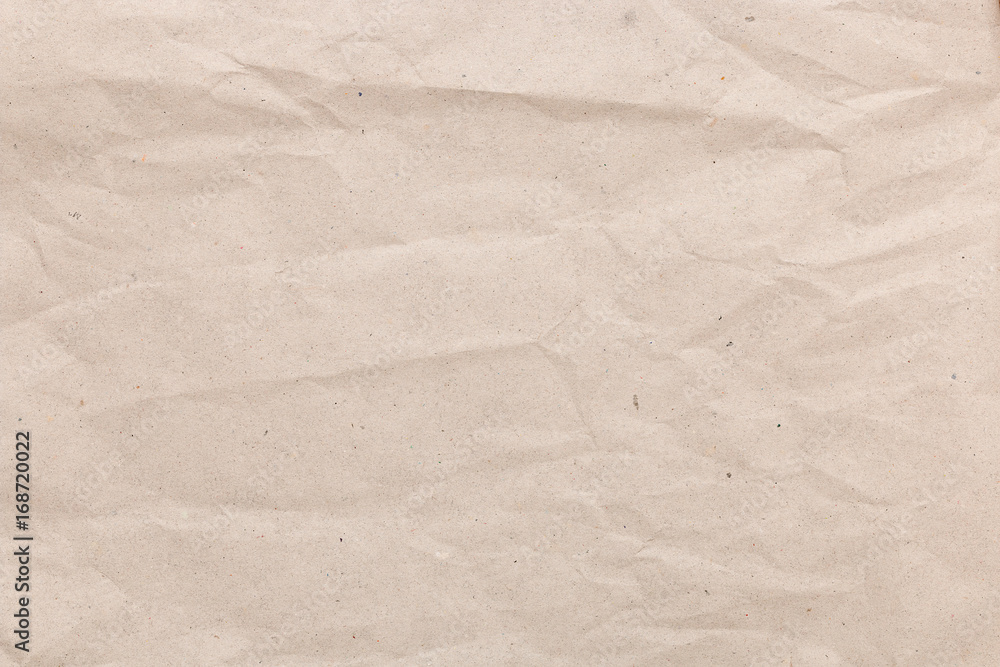 Fototapeta premium Brown wrinkle recycle paper background, Eco paper background