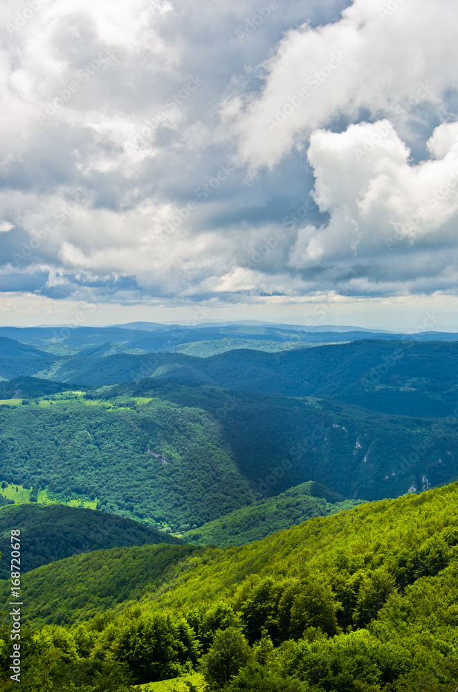 View from the top of a beautiful Beljanica mountain in east Serbia
