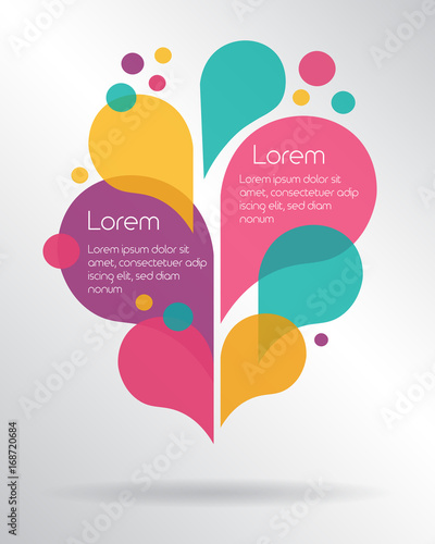 Abstract colorful speech bubbles with space for text