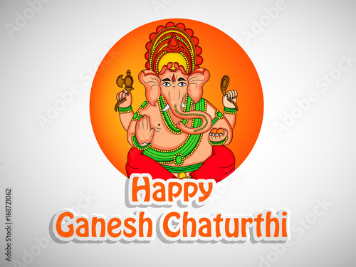 Illustration of Lord Ganesha for the hindu festival Ganesh Chaturthi celebrated in India
