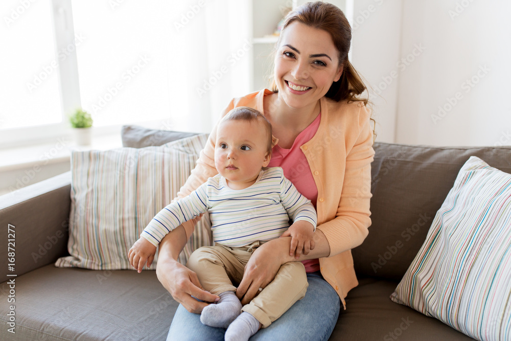 happy young mother with little baby at home happy young mother with little baby at home