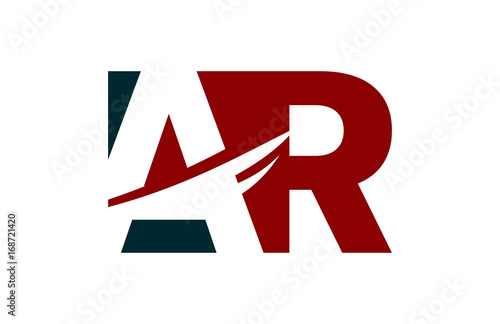 AR Red Negative Space Square Letter Logo