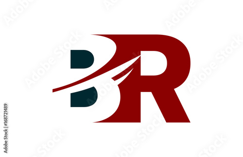 BR Red Negative Space Square Letter Logo