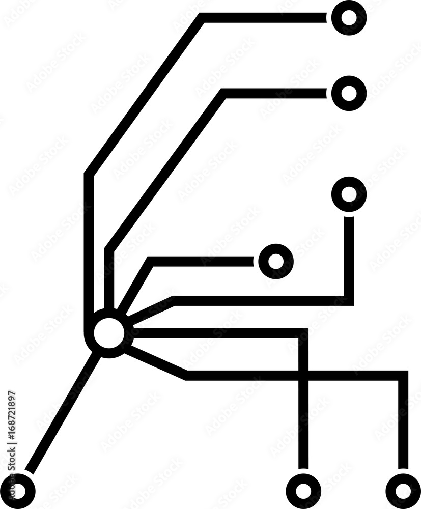 Network Connection, Hub, Social Network Isolated Flat Line Icon