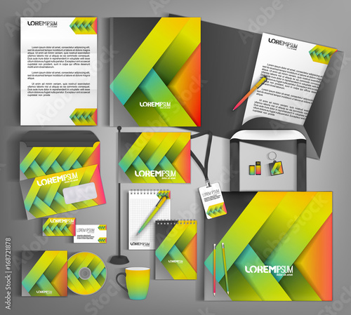 Corporate Identity. Set with colorful designs.