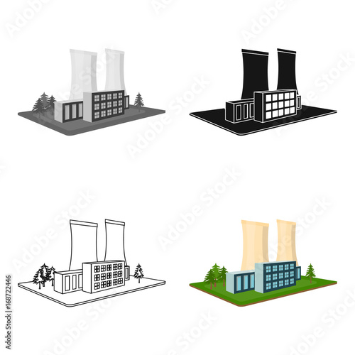 Metallurgical plant. Factory and industry single icon in cartoon style isometric vector symbol stock illustration web.