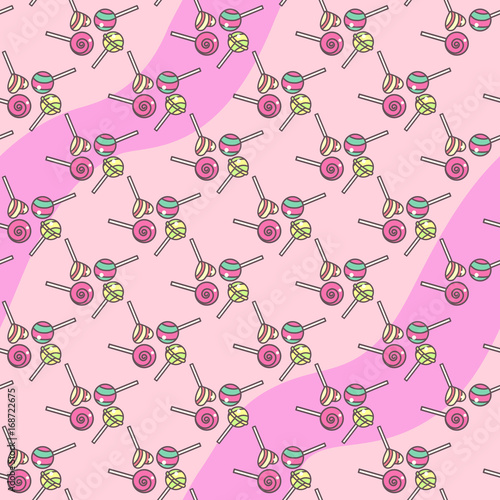 vector seamless pattern. Sweets concept. 021