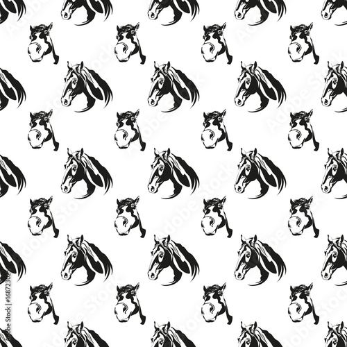 Vector pattern of horse head © julia_ch76