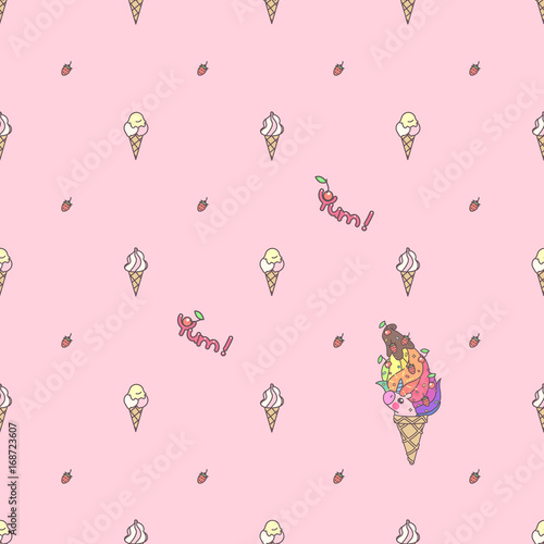vector seamless pattern. Unicorns time concept. 043