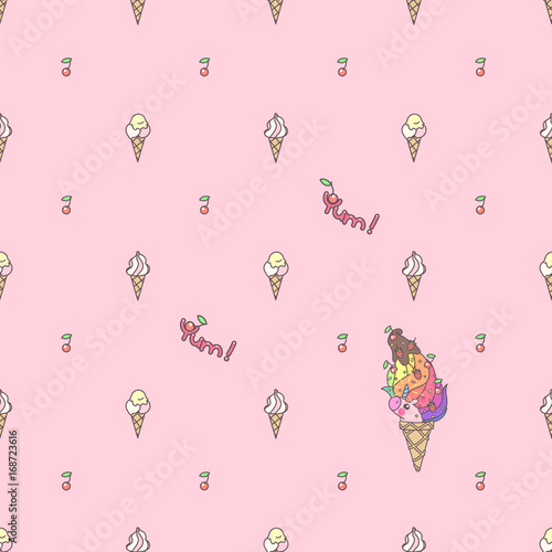 vector seamless pattern. Unicorns time concept. 042
