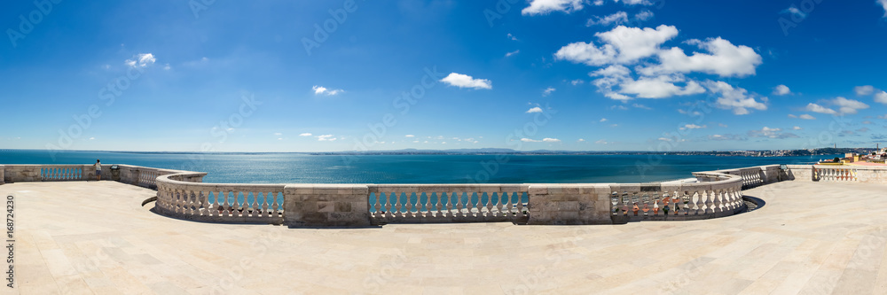 Cathedral Balcony Overlooking Ocean Panteao Nacional Blue Skies Beautiful View