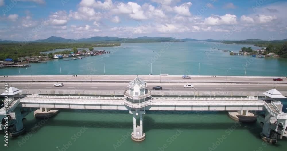 Aerial approach Shot To Viewing Tower On Sarasin Bridge, Phuket, Thailand
Aerial approach Shot To Viewing Tower On Sarasin Bridge, Phuket, Thailand