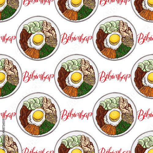 seamless appetizing bibimbap