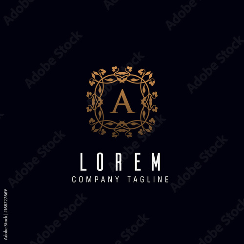 Letter A monogram logo design concept template