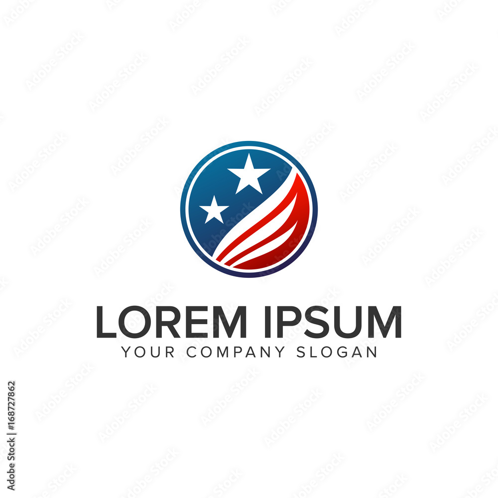 america Usa Logo circle design concept template