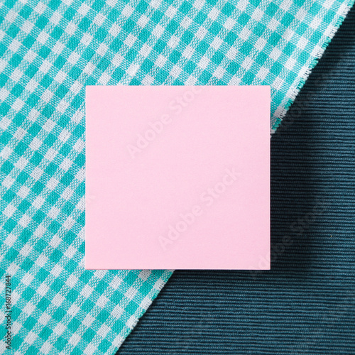 Memo paper on fabric Background