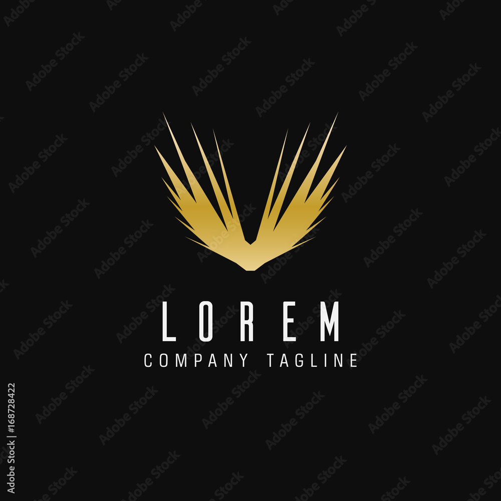 luxury abstract wings logo. technology design concept template
