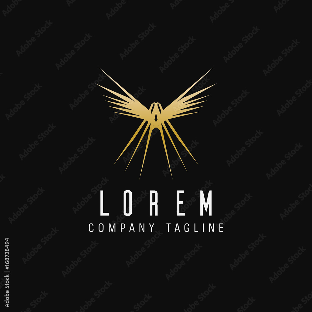 luxury abstract wings logo. technology design concept template luxury abstract wings logo. technology design concept template