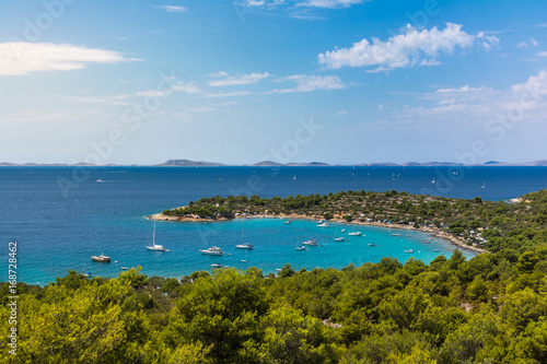 Fototapeta Naklejka Na Ścianę i Meble -  Marvelous Ocean Landscape of Murter Croatia Mediterannean European Paradise Vacation Summer Day