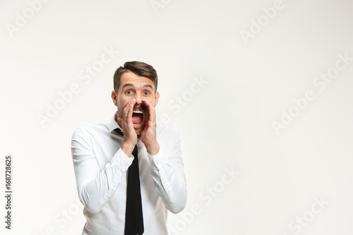 Successful business mane crying on white
