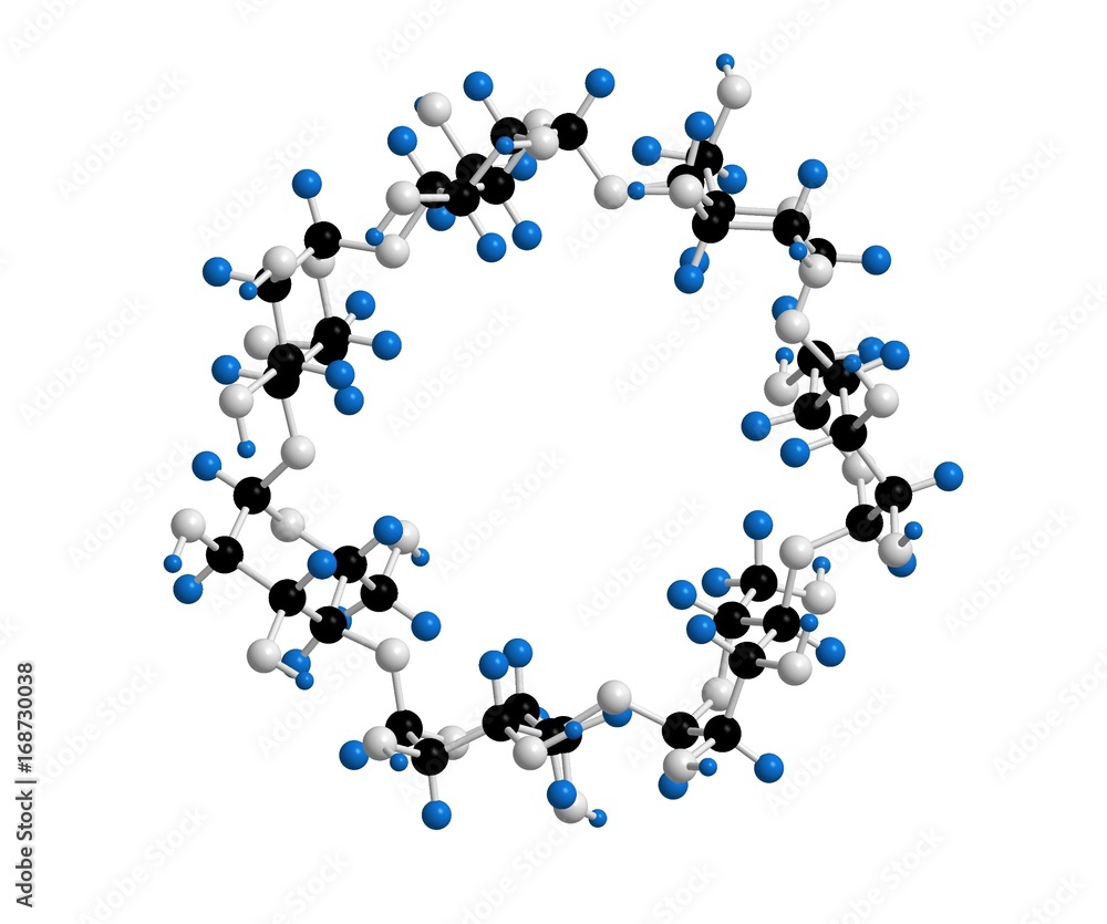 Molecular structure of beta cyclodextrin Molecular structure of beta cyclodextrin