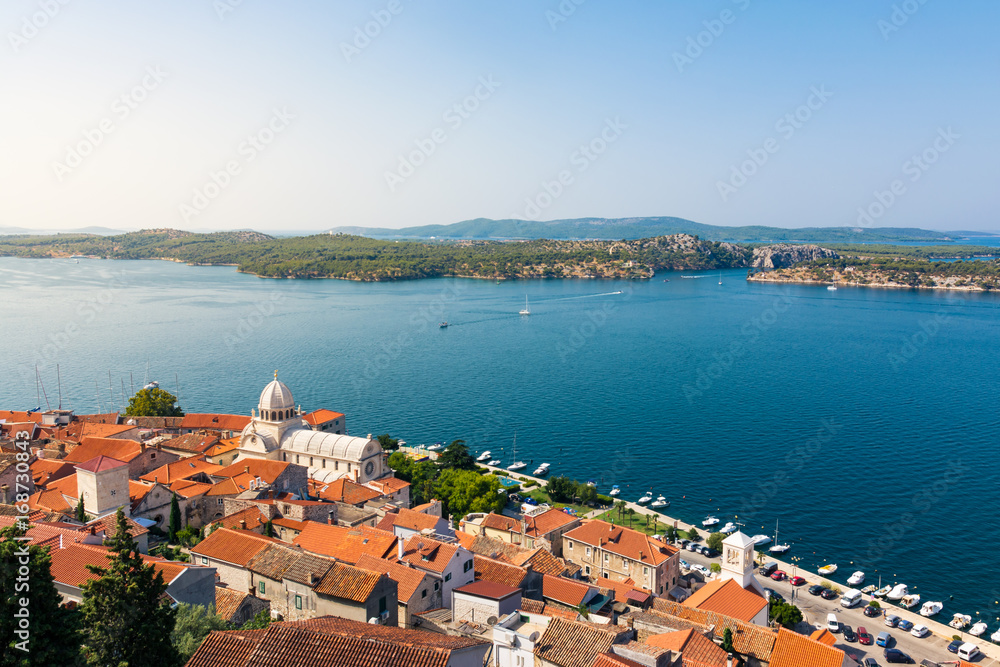 Sibenik Croatia European Vacation Destination City Landscape Ocean Summer Sightseeing