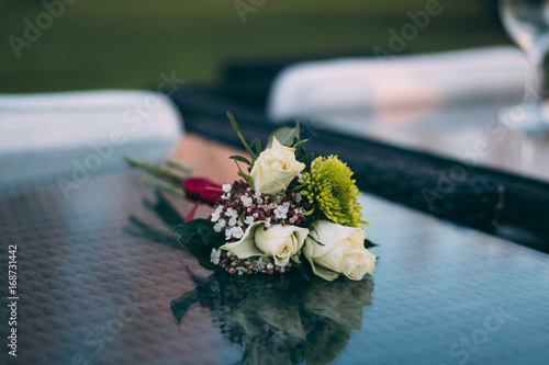 wedding bouquet on the table